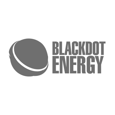Renewable Energy Company. Blackdot Energy Logo in grey